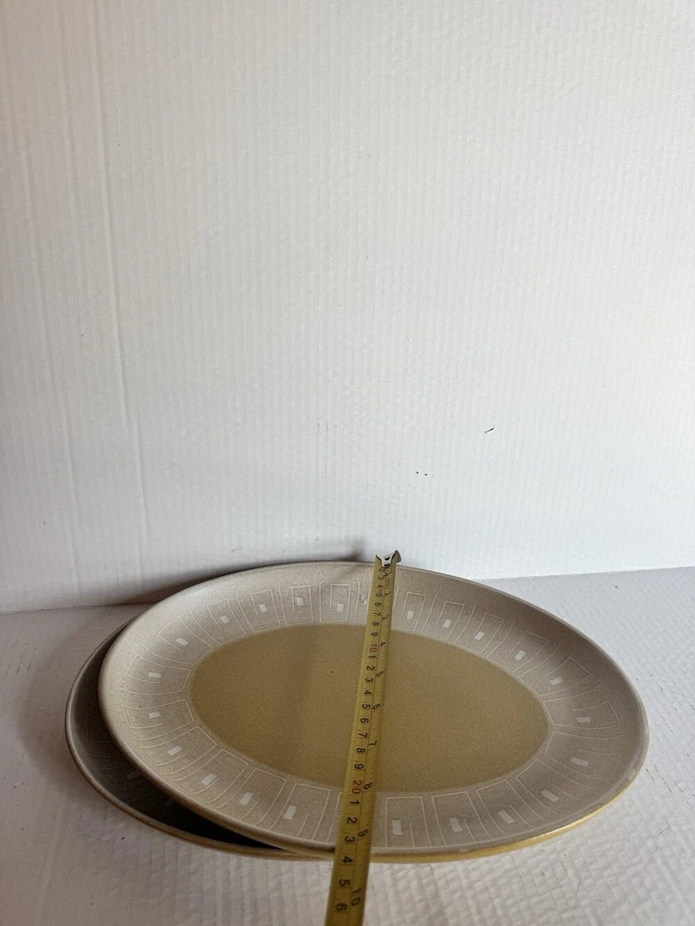 Vintage Denby Ode Oval Serving Platters Set of 2 Antique Gold Stoneware England